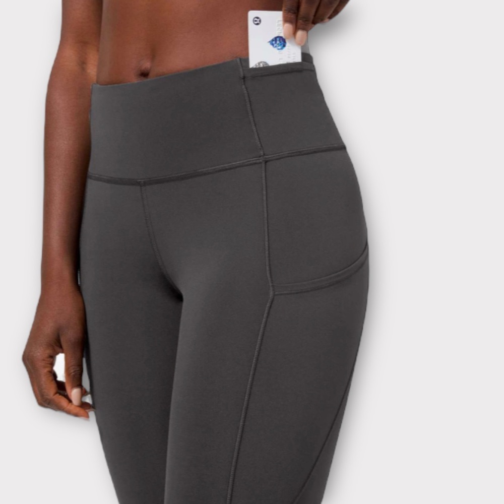 Lululemon Fast and Free Crop II 19" *Non-Reflective Graphite Grey Nulux Size 2 - Picture 4 of 14